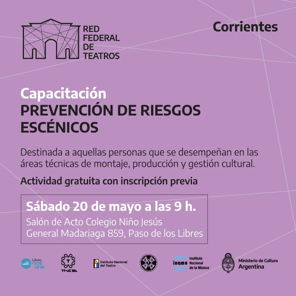 Capacitación: Prevención de riesgos escénicos, obra de teatro