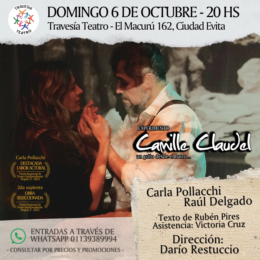 Experimento Camille Claudel, un grito desde el barro, obra de teatro